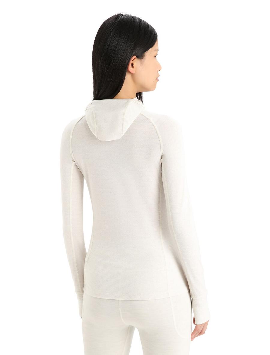 Une pièce Icebreaker ZoneKnit™ Merino Insulated Long Sleeve Hoodie Femme Blanche | FR 1800EBCX